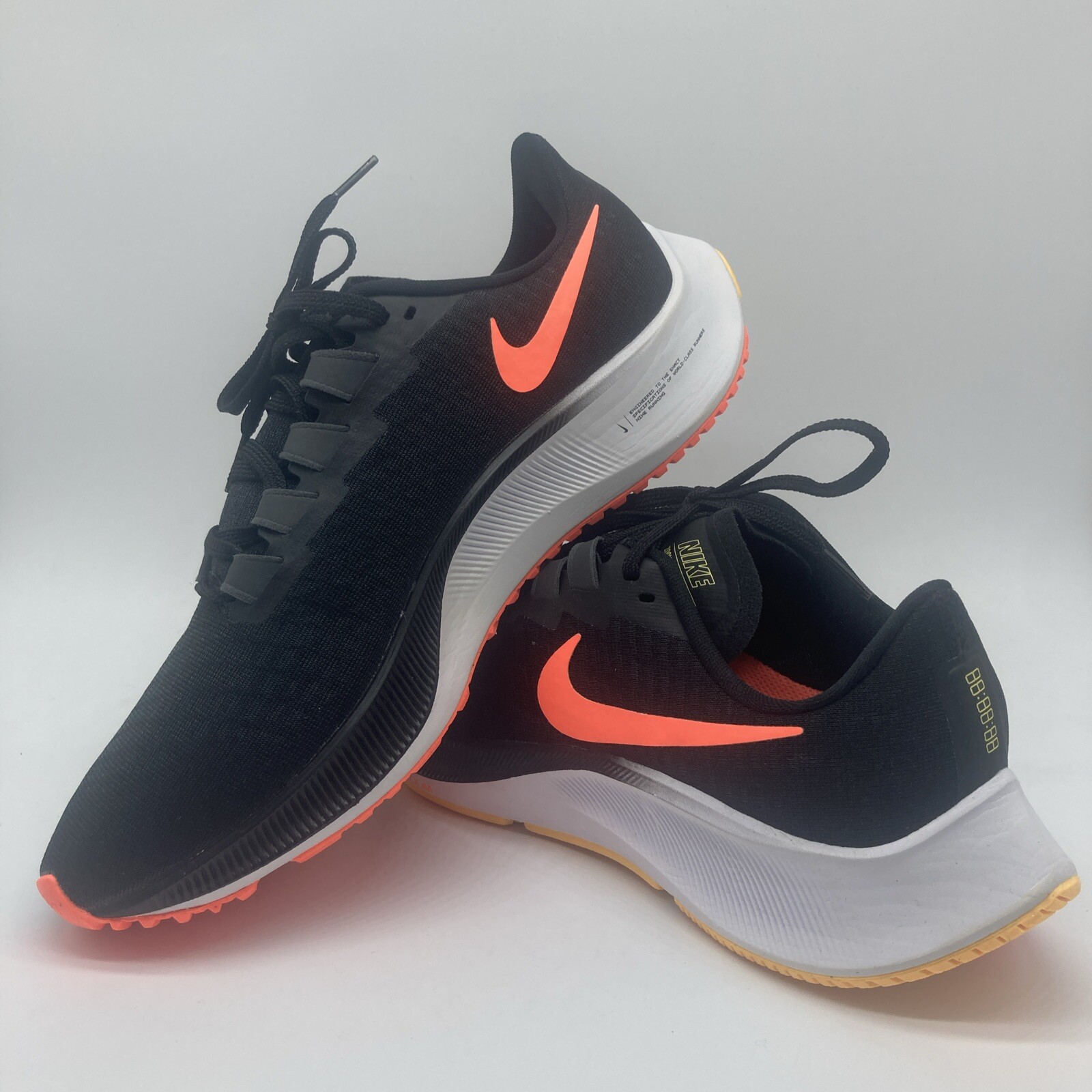 NEW Nike Air Zoom Pegasus 37 Mens Sz 8.5-13 Black Mango Running Shoes BQ9646-010