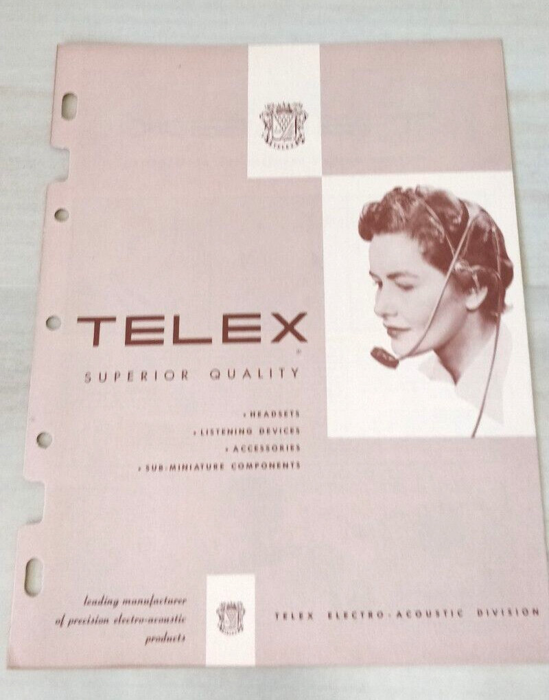 1957 Vintage Telex Catalog - Headsets & Accessories
