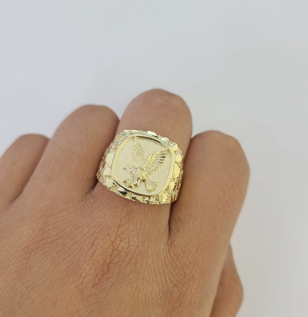 10k Yellow Gold Flying Eagle Ring Casual Band Genuine Brand New