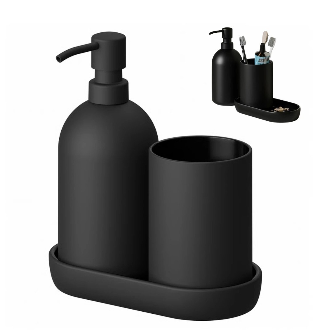 IKEA GANSJÖN 3 piece bathroom Accessory Holder set MATTE BLACK (B3-K5)