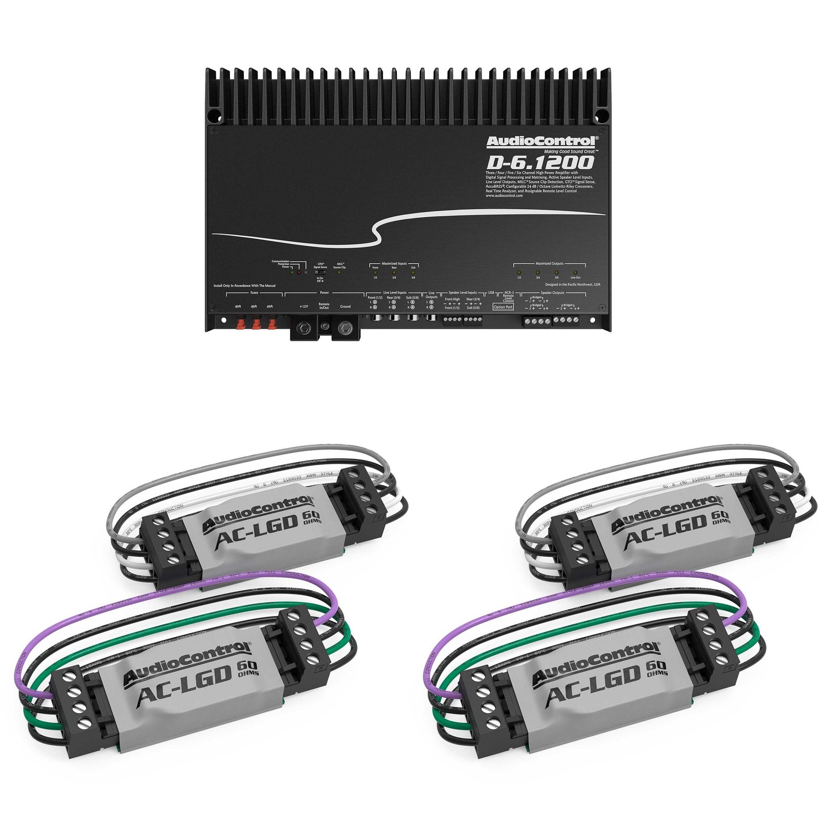 AudioControl D-6.1200 6-Channel Car Amplifier with Digital Signal Processing ...