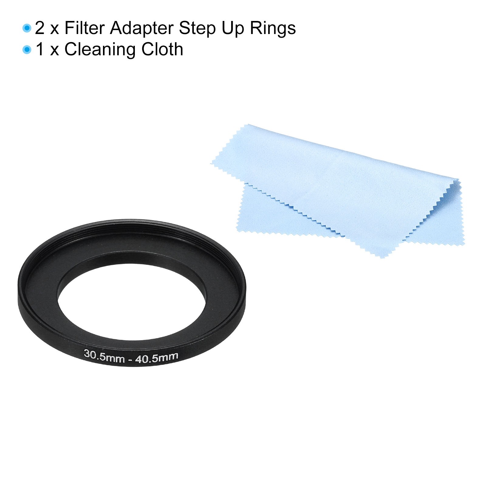30.5mm-40.5mm Step Up Ring Camera Lens Filter Adapter with Cloth