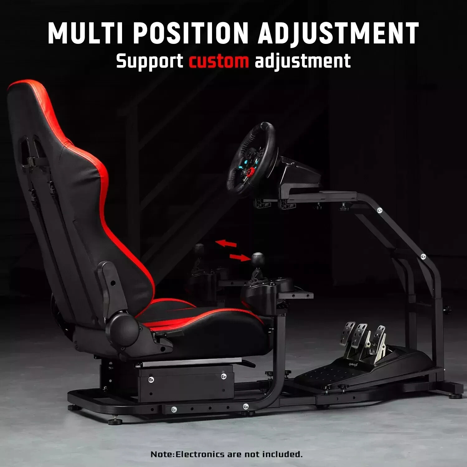 Dardoo Racing Simulator Cockpit Stand with Red Seat Fits for Logitech G29 G923