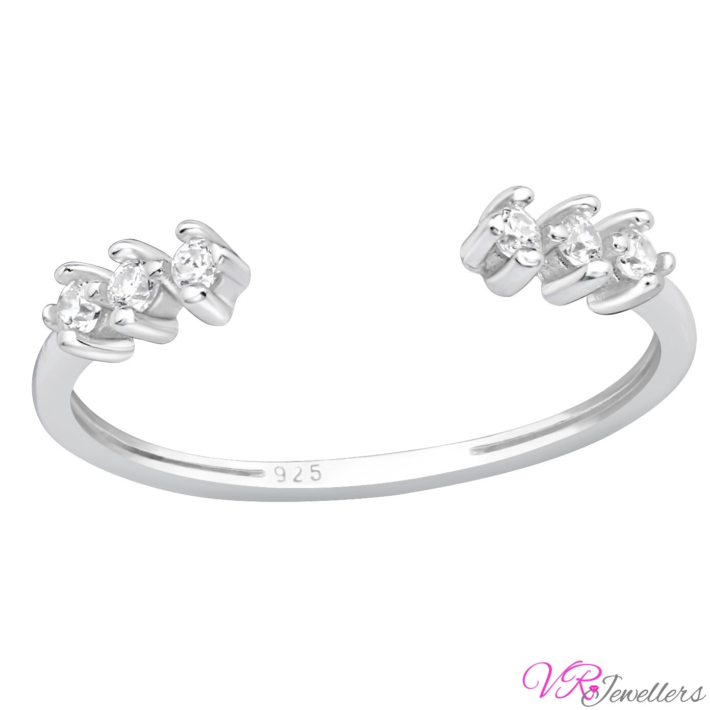 925 Toe Ring Cubic Zirconia Sterling Silver Womens CZ Toe Ring Adjustable