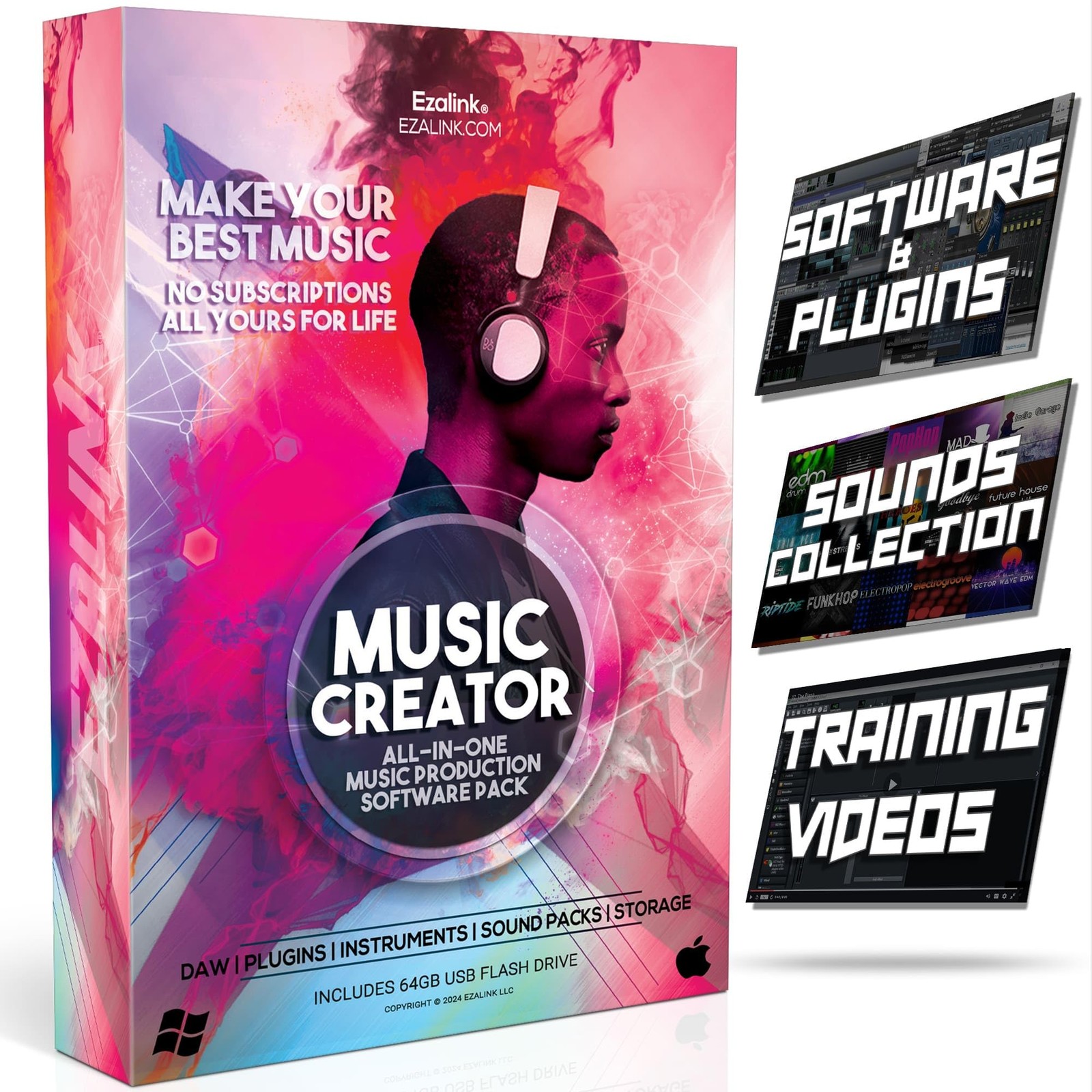Music Software Bundle for Recording, Editing, Beat Making & Production - DAW, VS