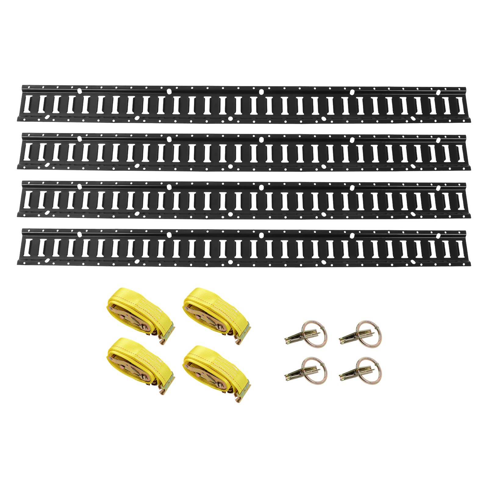 LABLT Heavy Loads Secure Cargo 12 Pcs 5' E Track Tie Down Enclosed Trailer Black