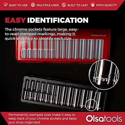 SAE Deep Socket Set - 1/4-Inch Drive, 13pc - 6 13pc, 1/4-Inch Drive Sae Deep