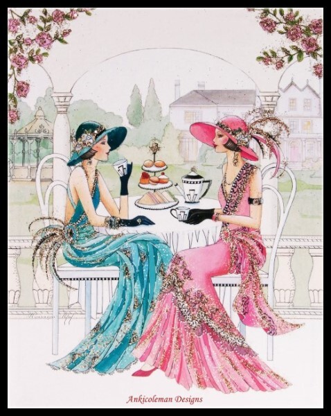 Art Deco Lady 2-12 - Counted Cross Stitch Patterns - Color & BW Symbols