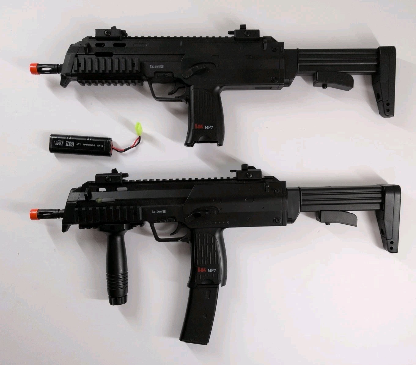 Lot of 2 Umarex HK MP7 AEG 6mm Airsoft Guns w/ Magazines Battery Untested