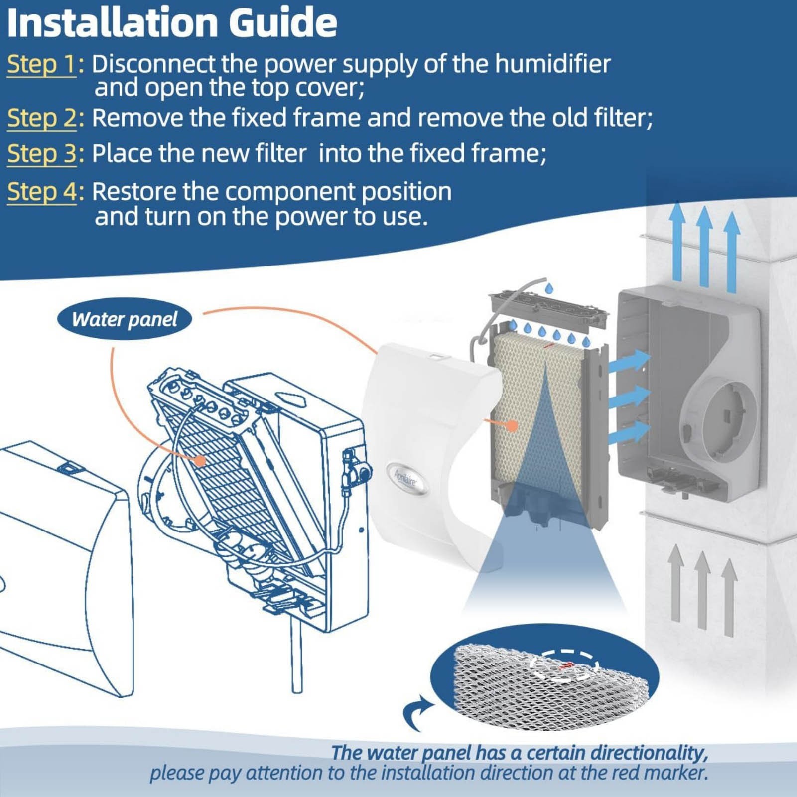 For Honeywell 10 Humidifier Filter Replacement Water Panel 2 Pack for Bryant