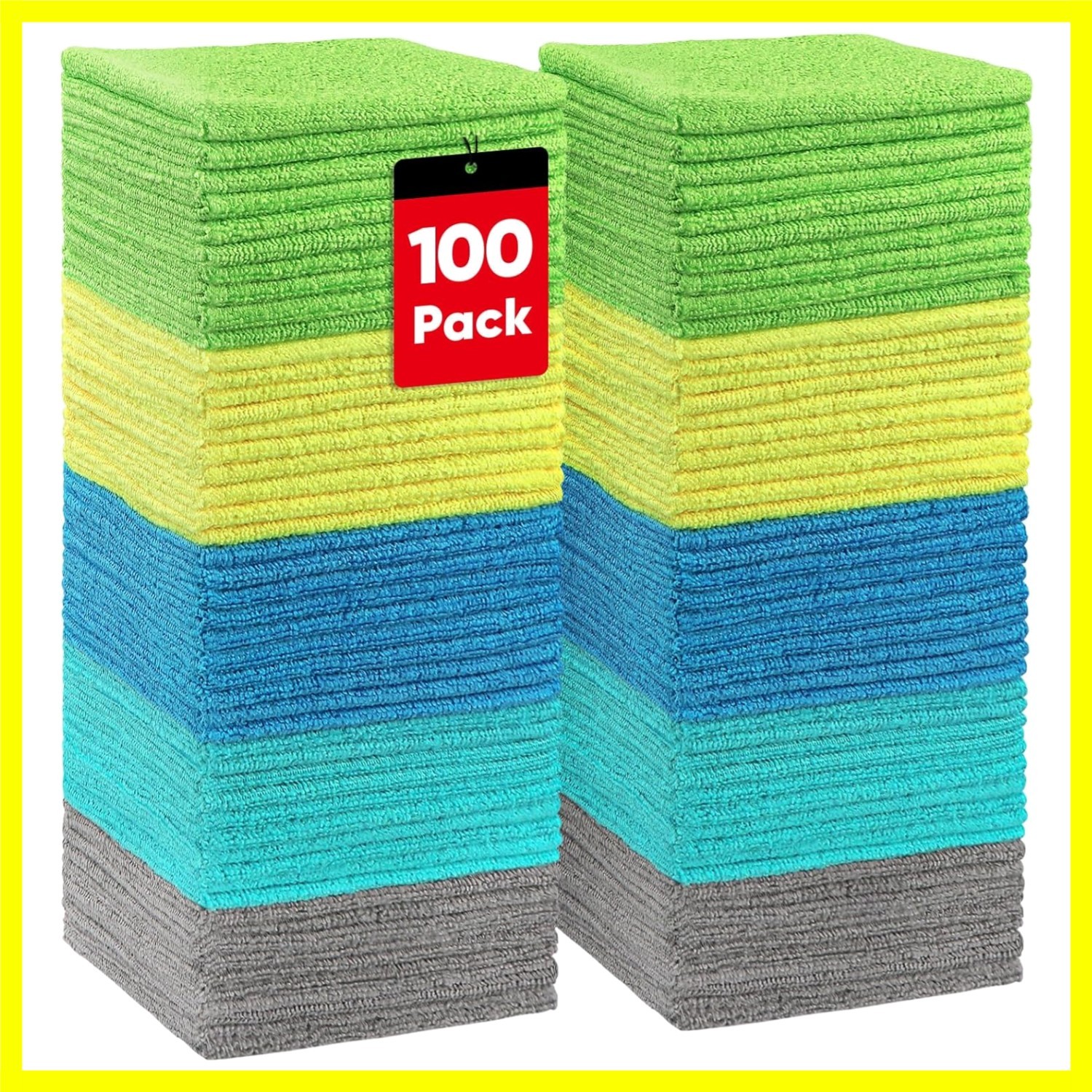 Microfiber Cleaning Cloths, 100 Pack Microfiber Towels for Cars, Lint & Scrat...