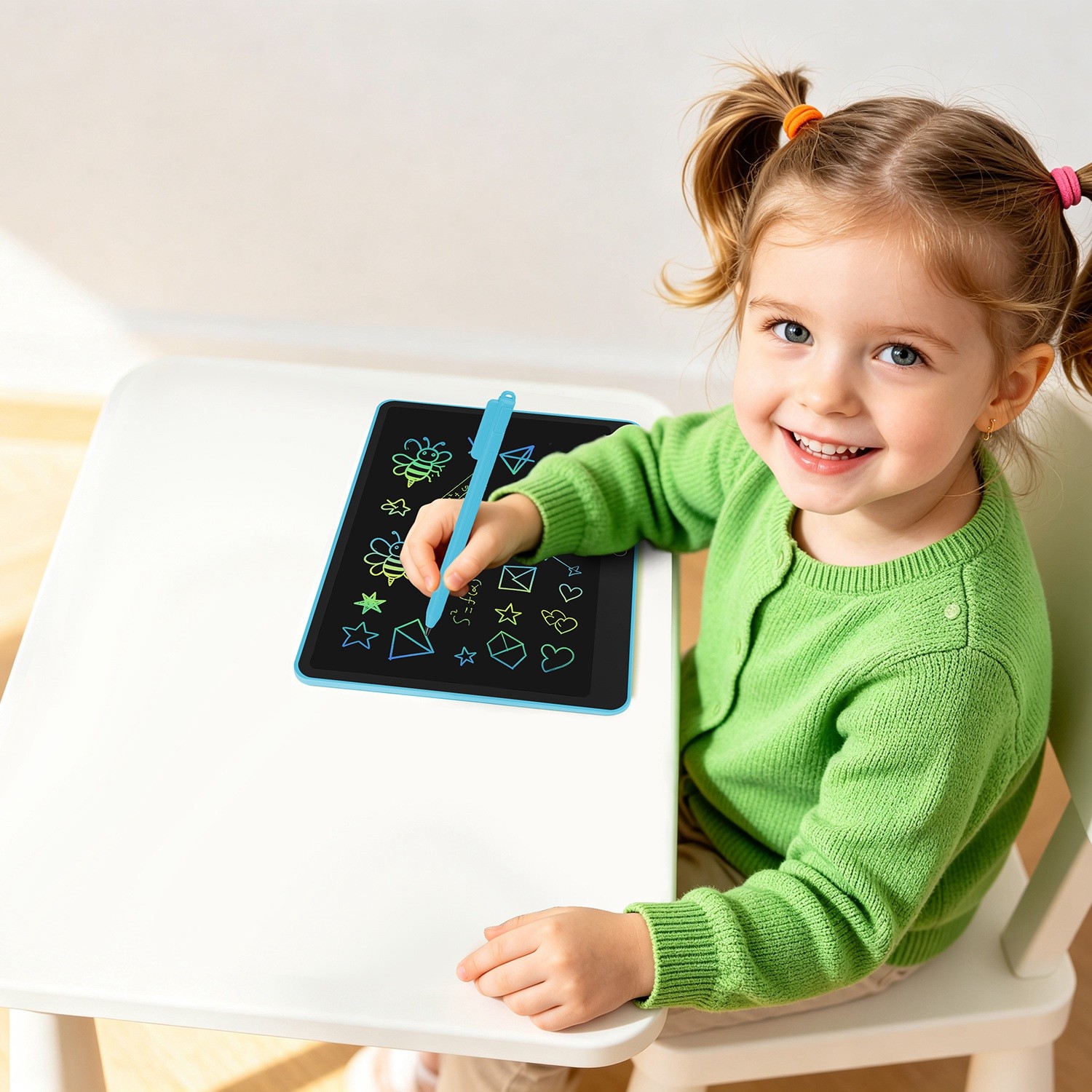 LCD Writing Table Kids Doodle Board Reusable Drawing Pad w/ Lock Function