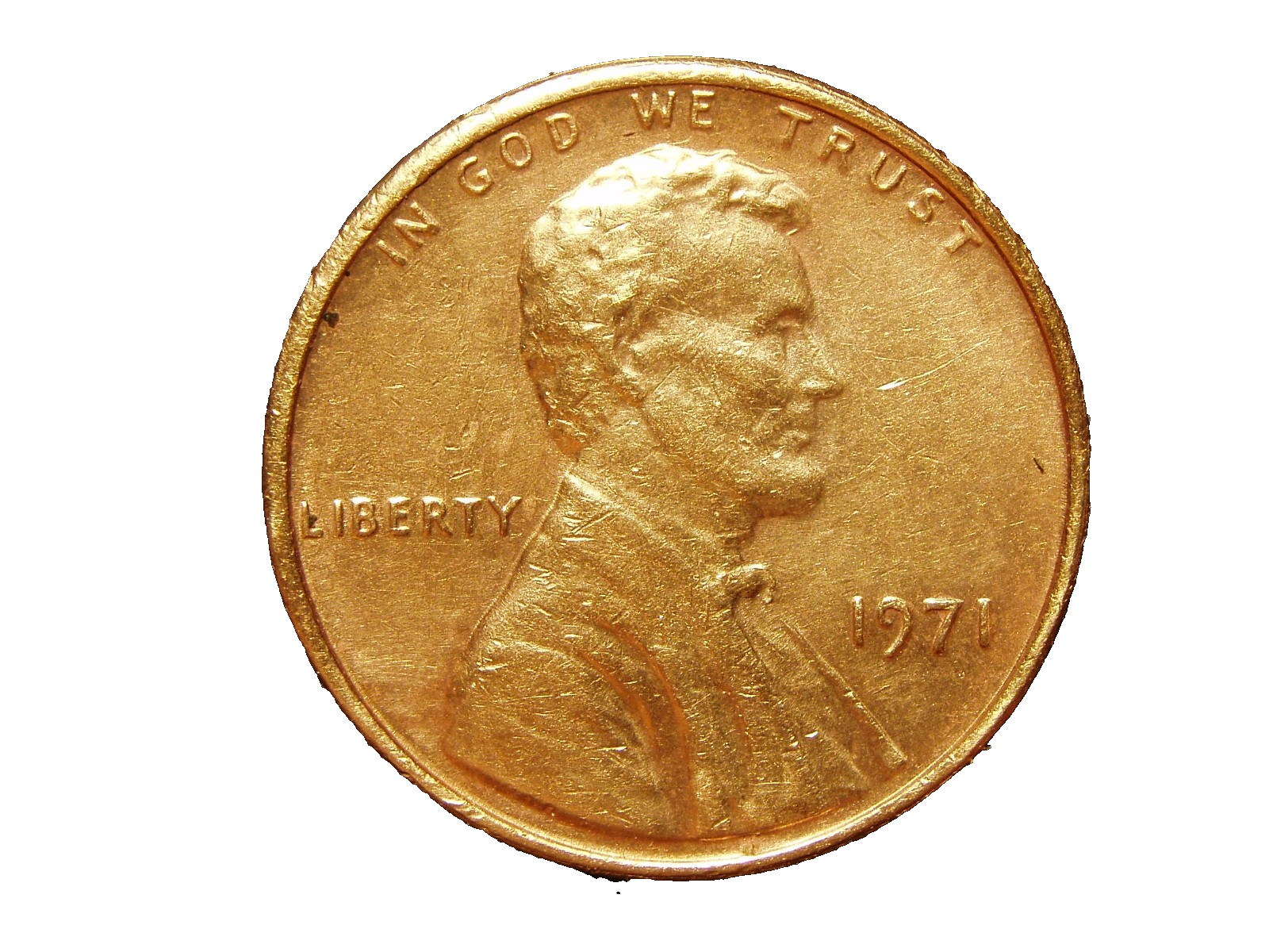 1971  CLEANED  LINCOLN MEMORIAL CENT #34
