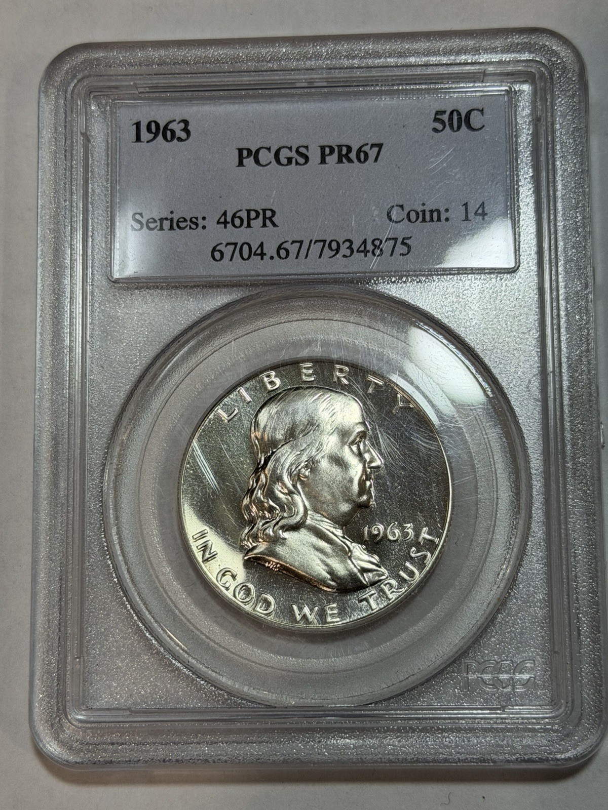 1963 Franklin Half Dollar | PCGS PR67 | Silver Proof Half Dollar