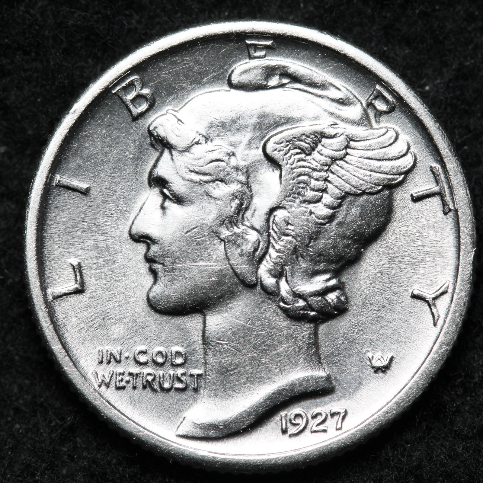 1927 Mercury Silver Dime BU *UNCIRCULATED* MS BANDS E321 IUCM