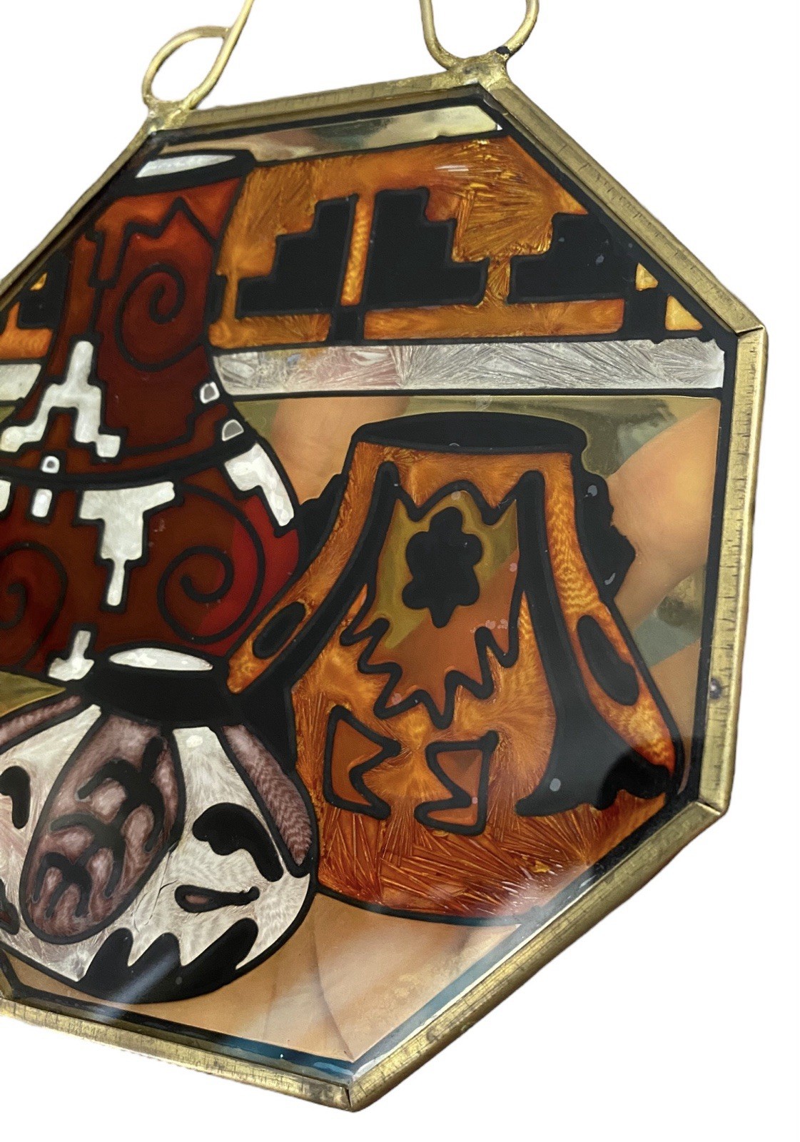 Southwestern Pottery Suncatcher Octagon Shape