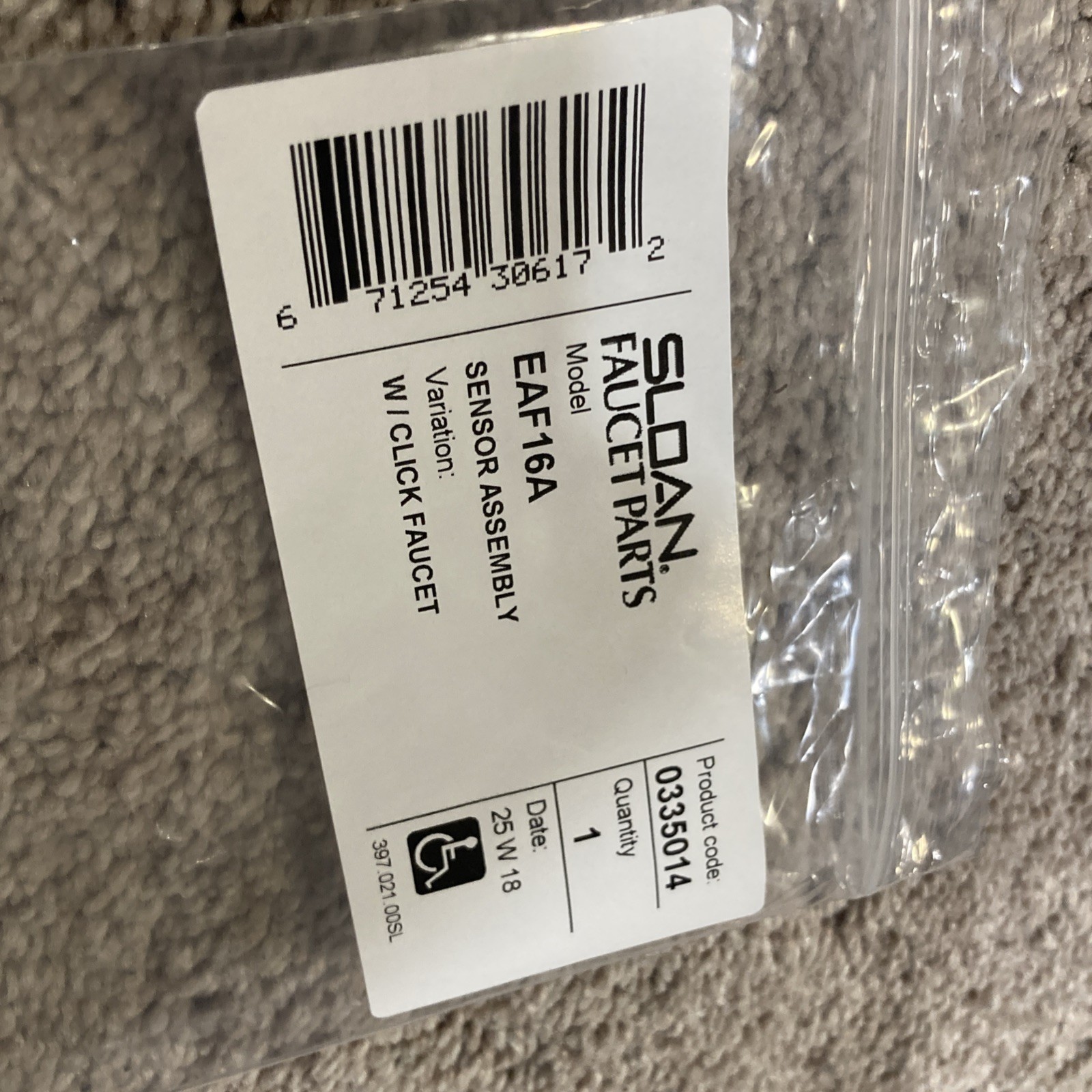 Sloan EAF 16A Sensor Assembly (0335014)