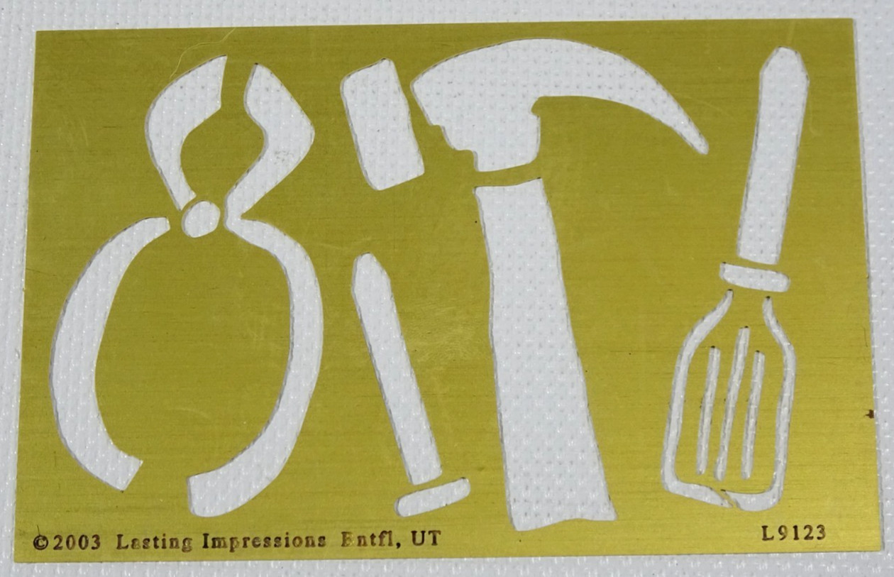 Tools Hammer - Nail - Plyers - Stencil Template Lasting Impression L9123 - 2003