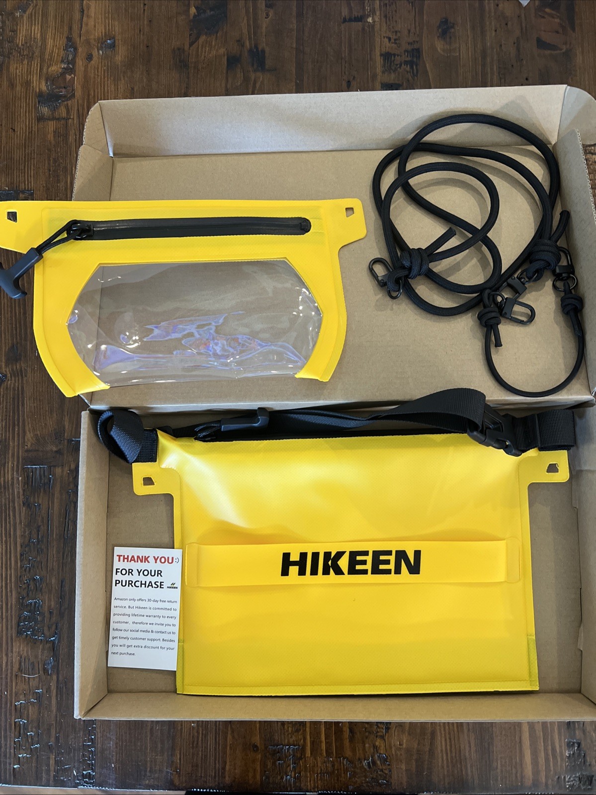 2 in 1 Waterproof Dry Bag With Screen Touch W/Small Removable Phone Bag YELLOW