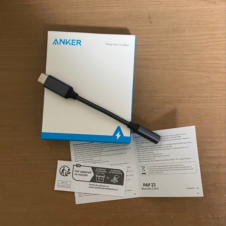 Anker USB-C 3.5mm Audio Adapter Hi-Res DAC iPad MacBook Android