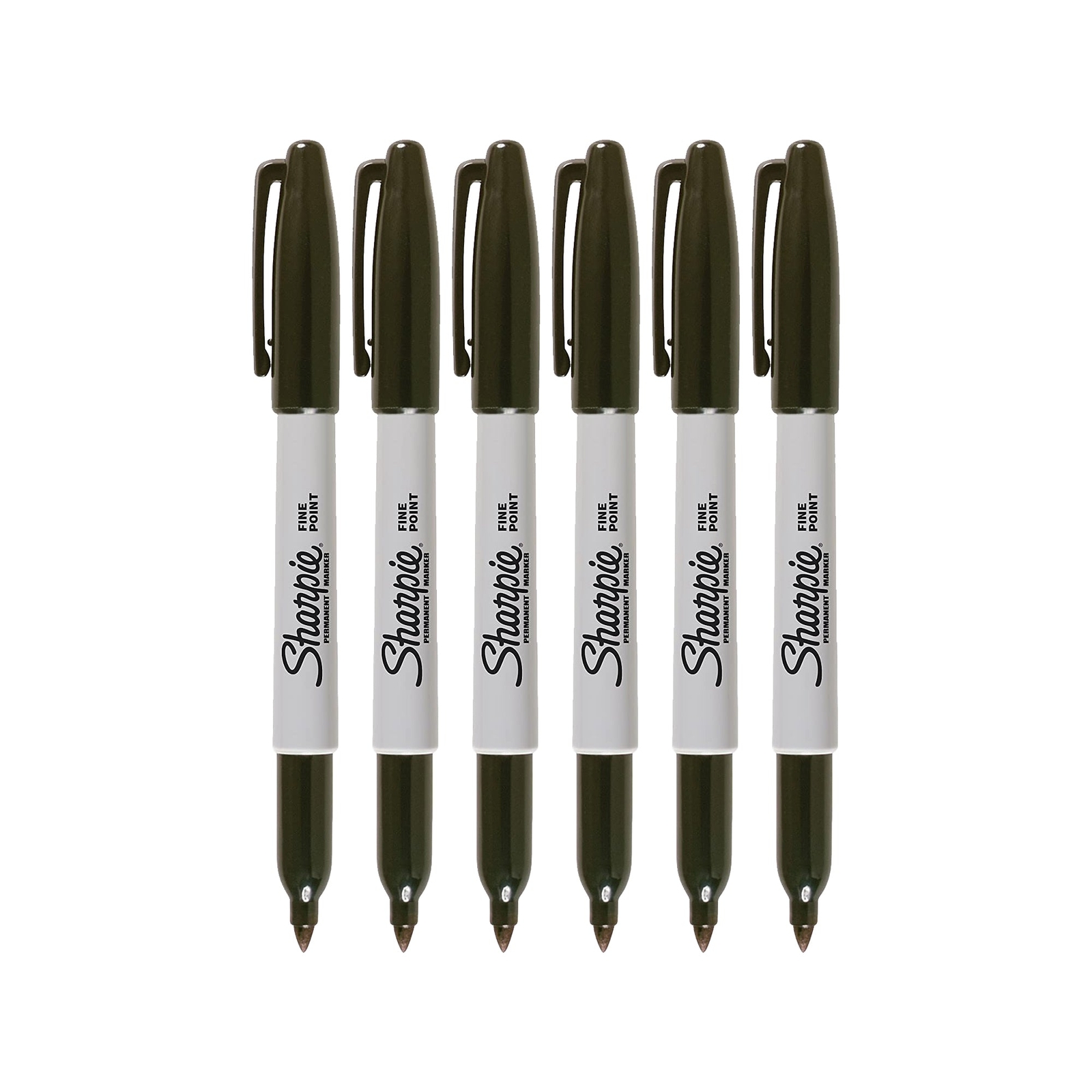 Sharpie Fine Tip Permanent Marker, Fine Bullet Tip, Black (30001) 6 Markers