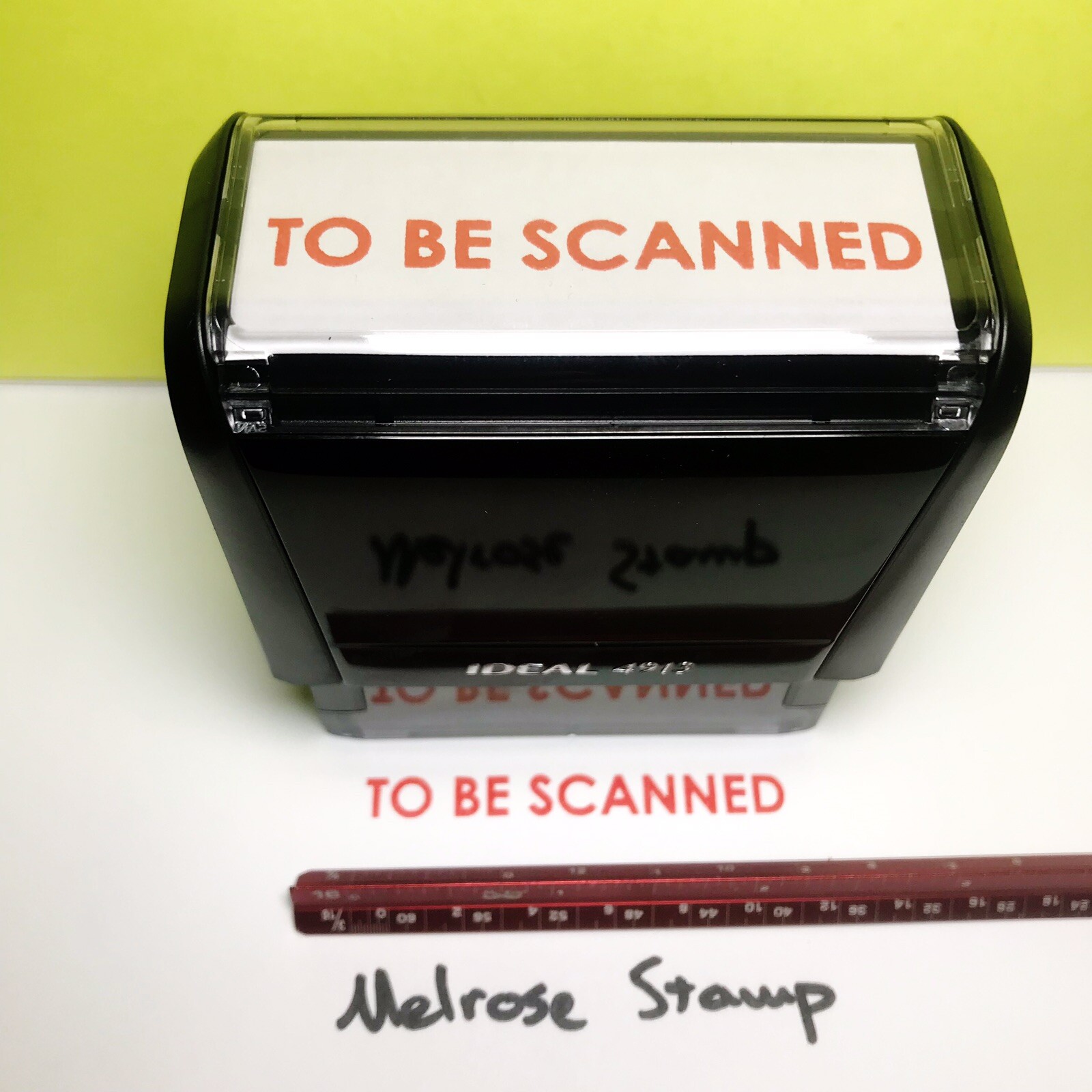 To Be Scanned Rubber Stamp Red Ink Self Inking Ideal 4913