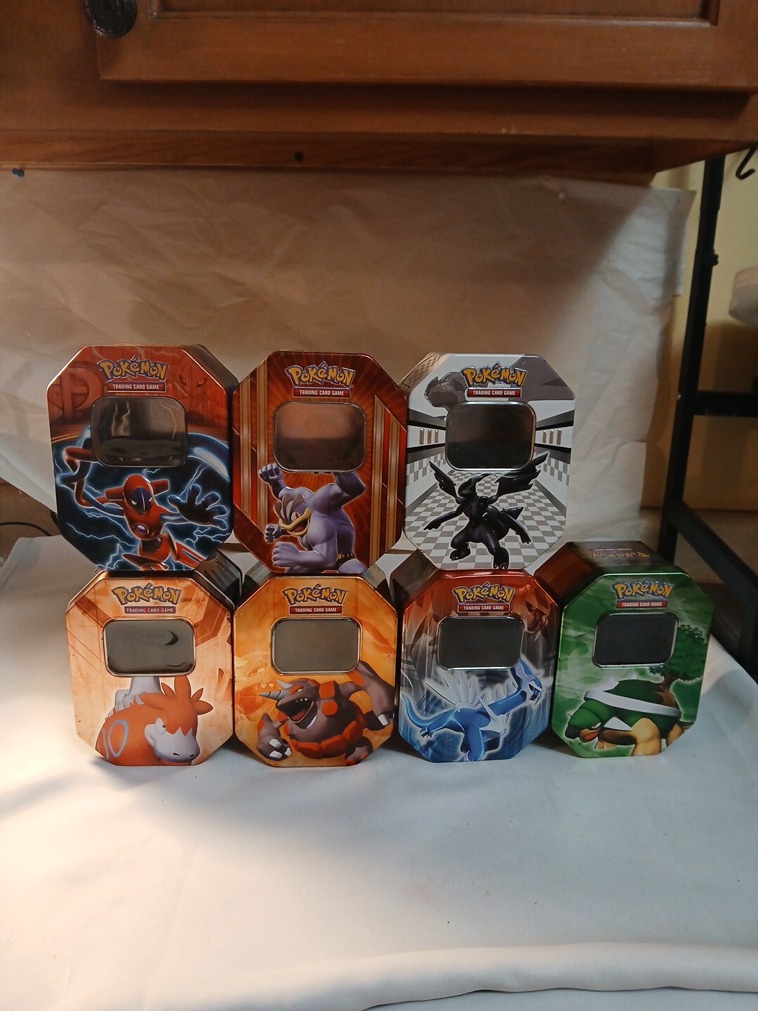 Pokemon Collector's Tins Set Of 7 (TINS ONLY, NO CARDS)
