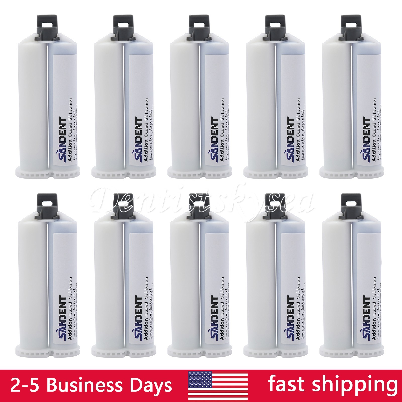 10Packs MEDIUM BODY Impression Material FAST SET 50ml Cartridges VPS+Mix Tips