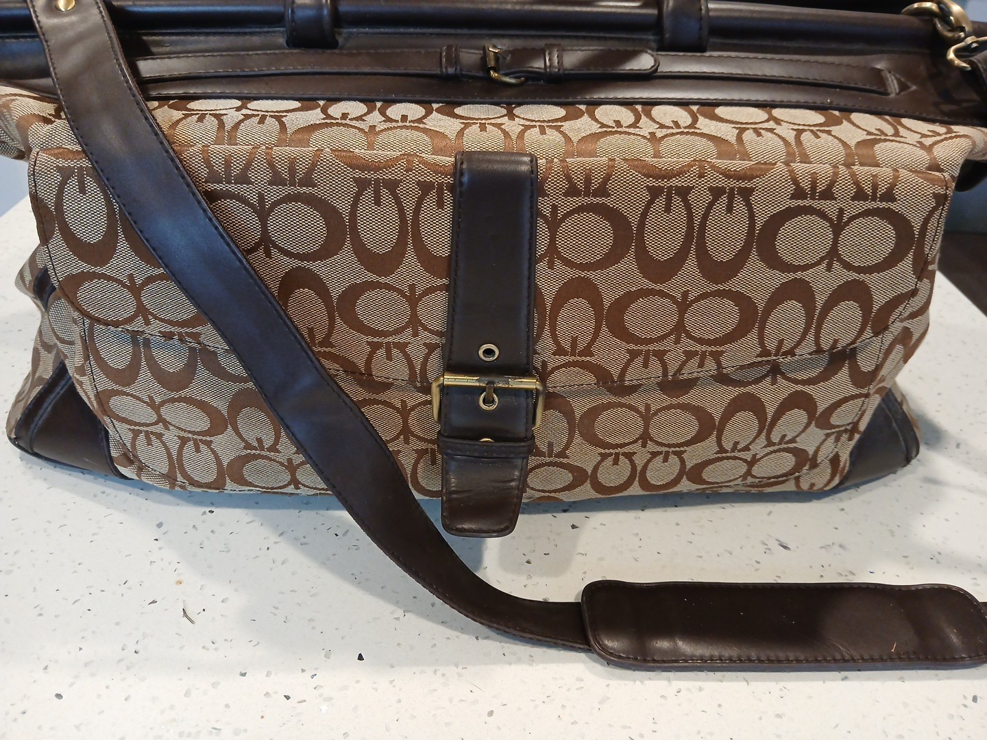 GG MONOGRAM IMMITATION LARGE DUFFLE HIGH QUALITY LEATHER & CANVAS UNISEX