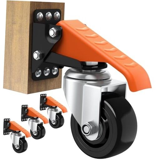 Workbench Casters Wheels Kit 920 Lbs Capacity Retractable Casters Set 920Lbs