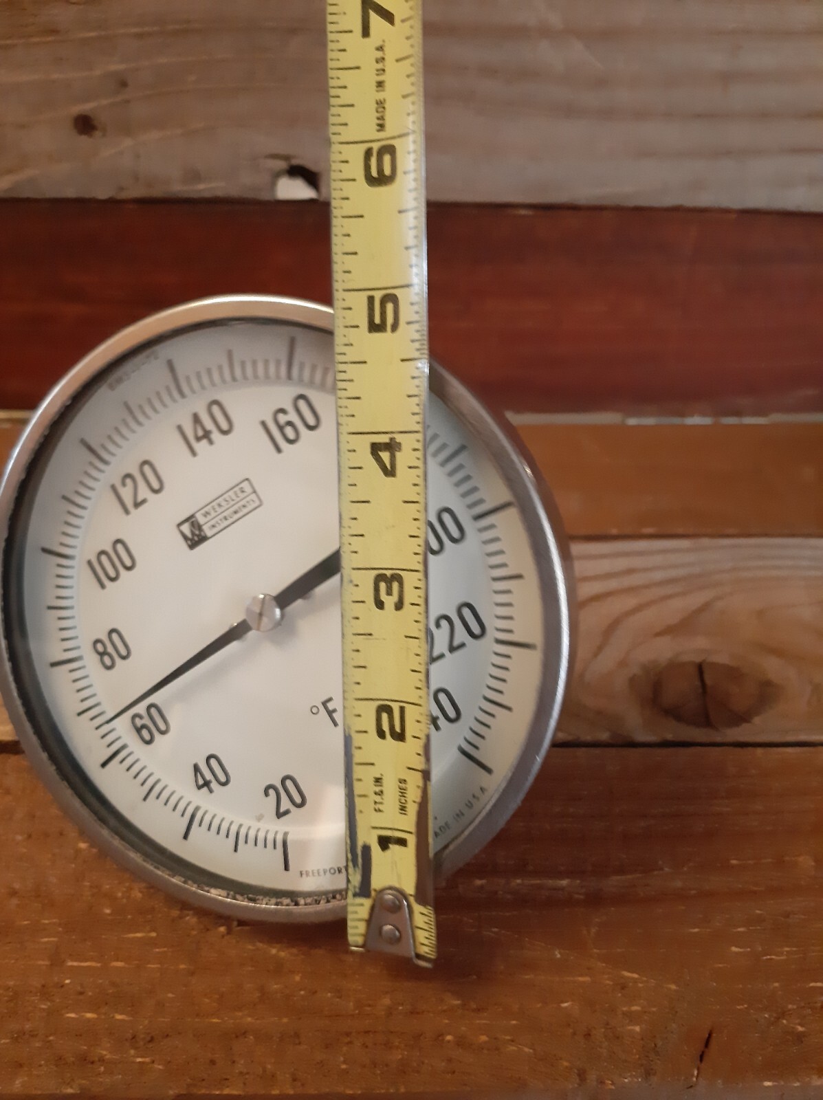 Weksler Instruments 5" Thermometer BM5-1-72. Freeport, N.Y. Made U.S.A Bimetal