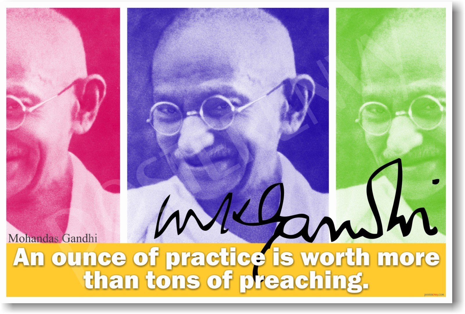 Mohandas Gandhi - "An Ounce..."  Indian Peace Leader School Classroom NEW POSTER