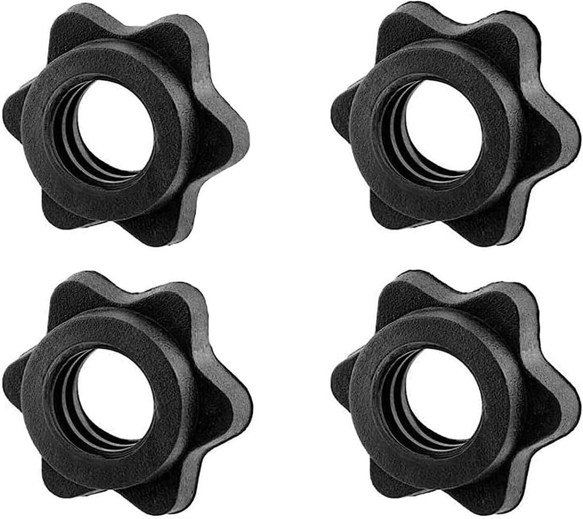 Dumbbell Collars 1 inch Hex Nut Barbell Collar Clamps Weight 4*Black