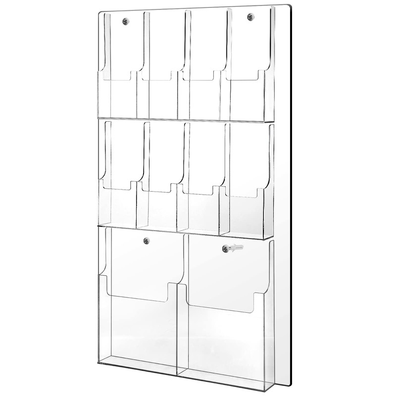 Weysat Acrylic Brochure Holder Wall Mount Clear Plastic Pamphlet Holder