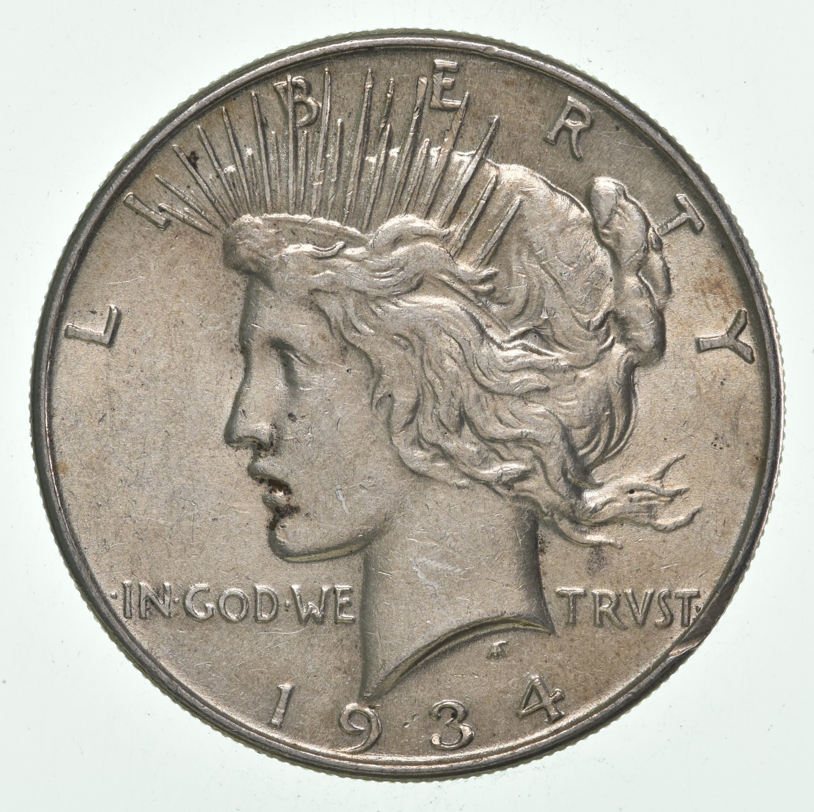 (1) AU 1934 (P) Peace Silver Dollar 90% - Almost Unc - Philadelphia Mint