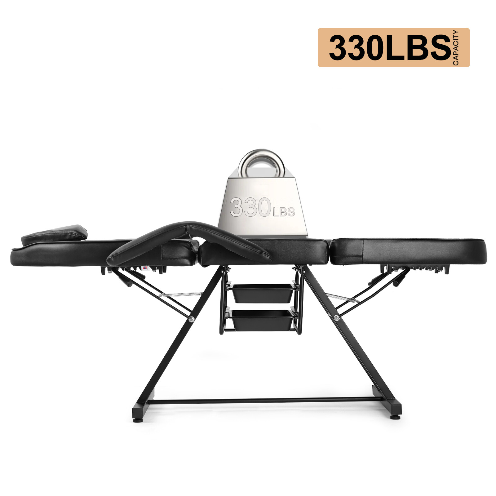 Multifunction Black Facial Bed Tattoo Salon Massage Table Beauty Spa Storage Box
