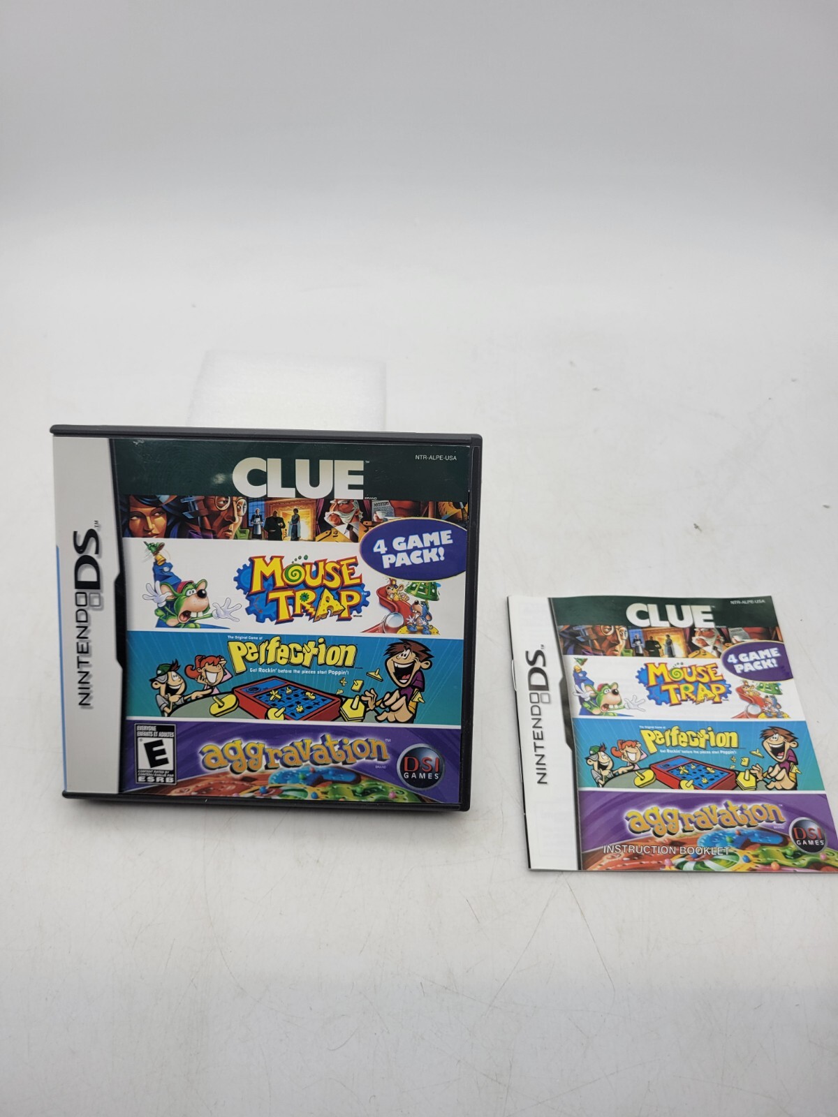 Clue/Mouse Trap/Perfection/Aggravation Nintendo DS 4 In 1 Game CASE & MANUAL ONL