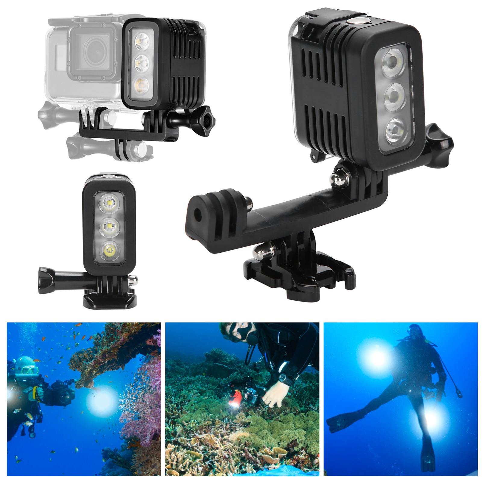45M Waterproof LED Video Diving Fill Light Underwater For 4 Motion