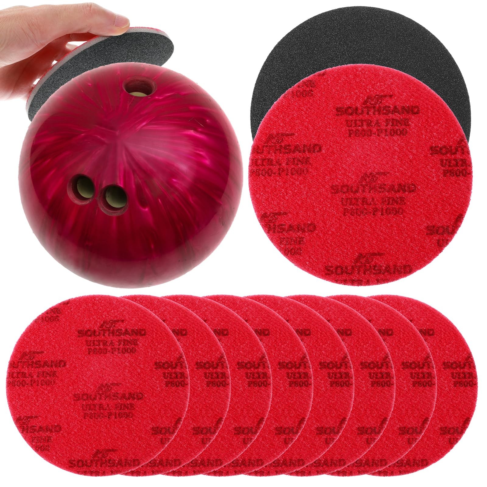 Quilax 10Pcs Bowling Surface Pads, Bowling Sanding Pads, Bowling-Ball Repair ...