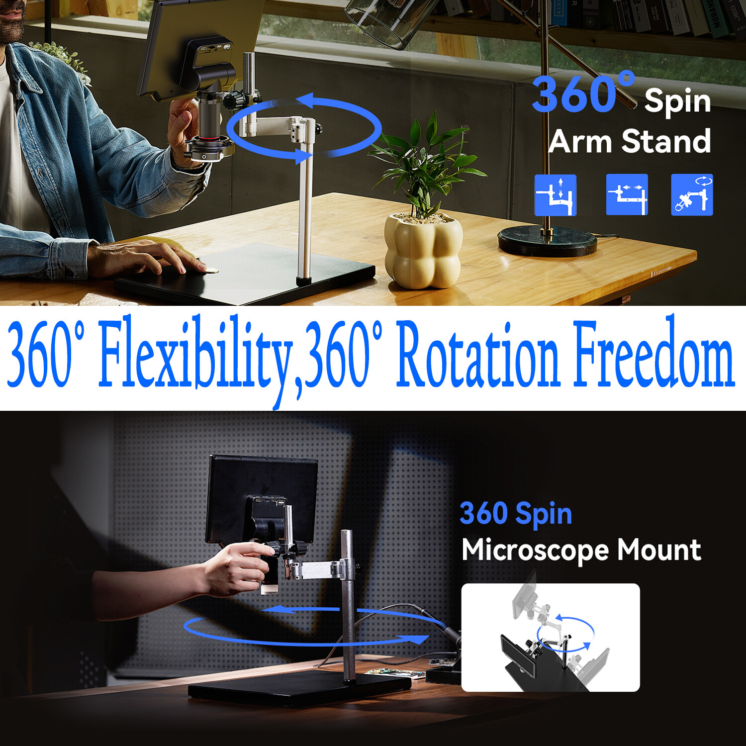 TOMLOV TM4K Max 4K Coin Microscope Sony IMX Sensor Digital Microscope 2000x Came