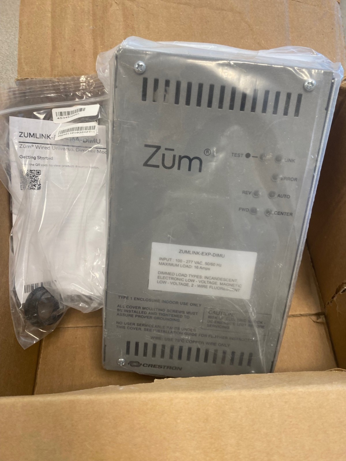 Crestron Zumlink Wired Universal Load Controller : SKU# ZUMLINK-EXP-16A-DIMU