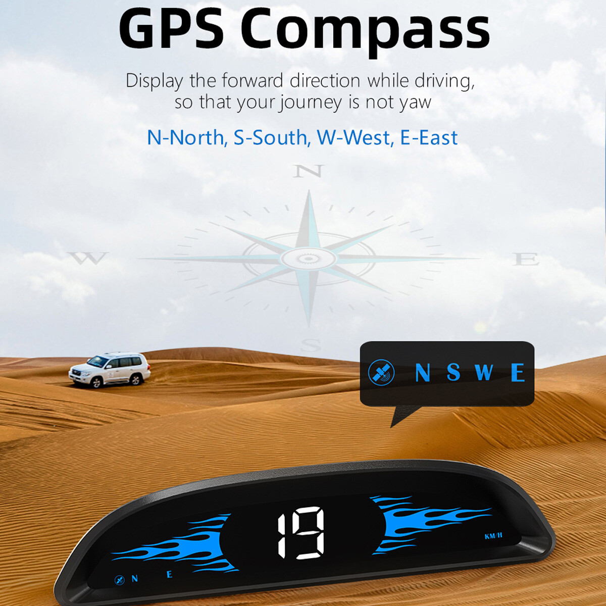 Universal HUD GPS Head Up Display Speedometer Odometer Car Digital Speed HD US