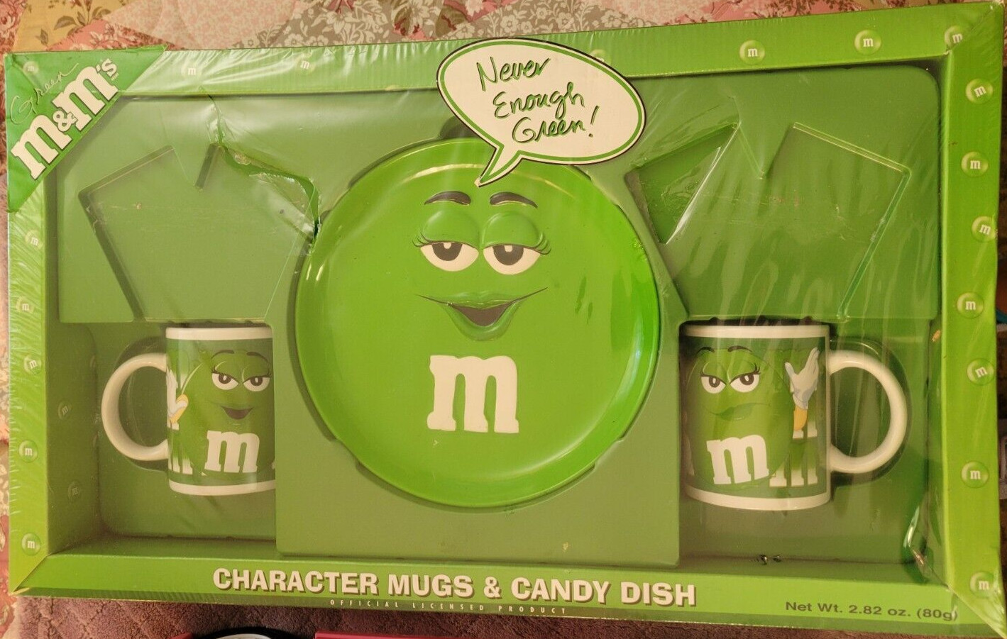M&M's Character Mugs And Candy Dish Green 2002 Coffee Mugs