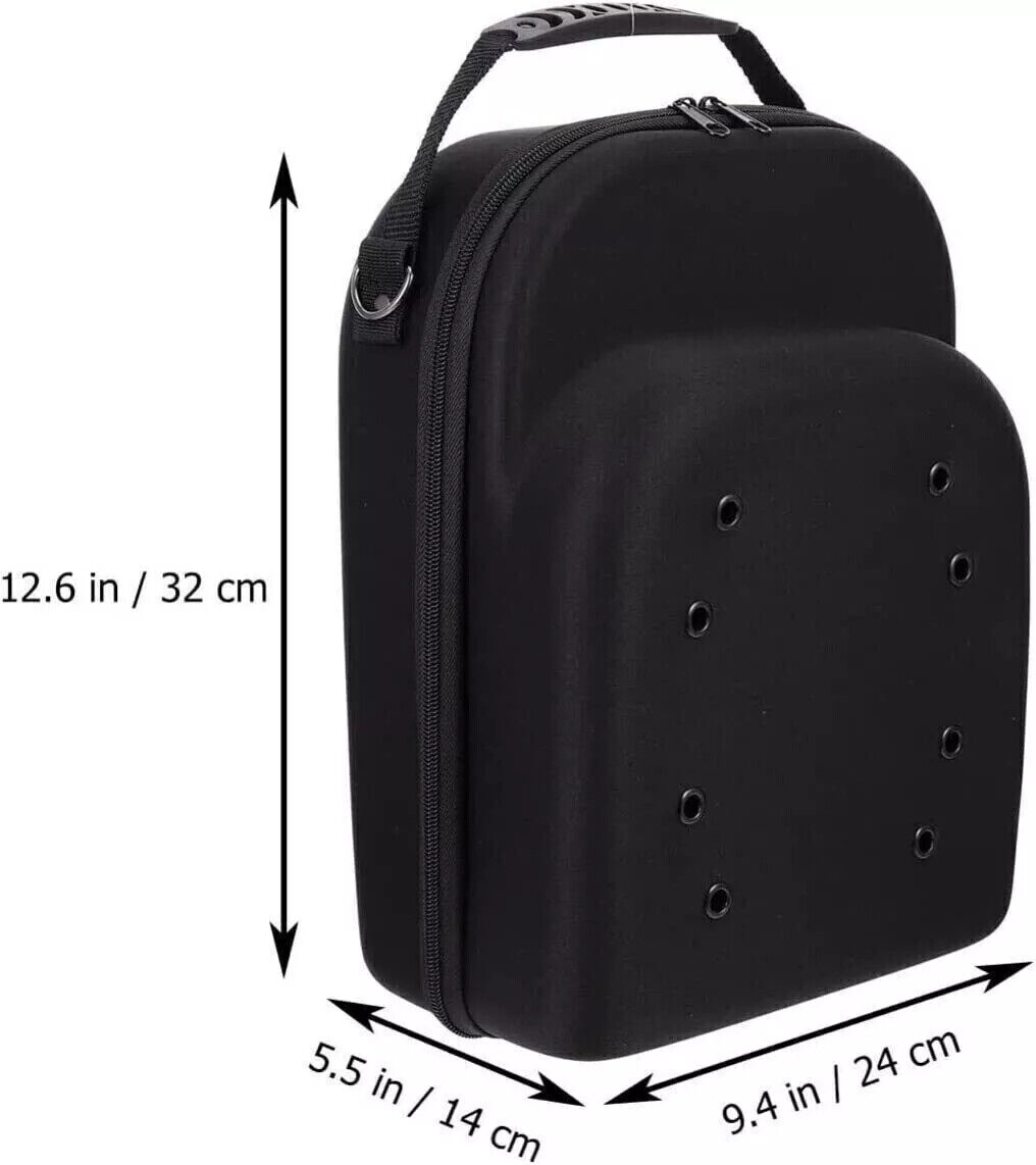 Baseball Cap Carrier Hat Box Travel Case for Hats Caps Fits 6 Hats Black Zipper.