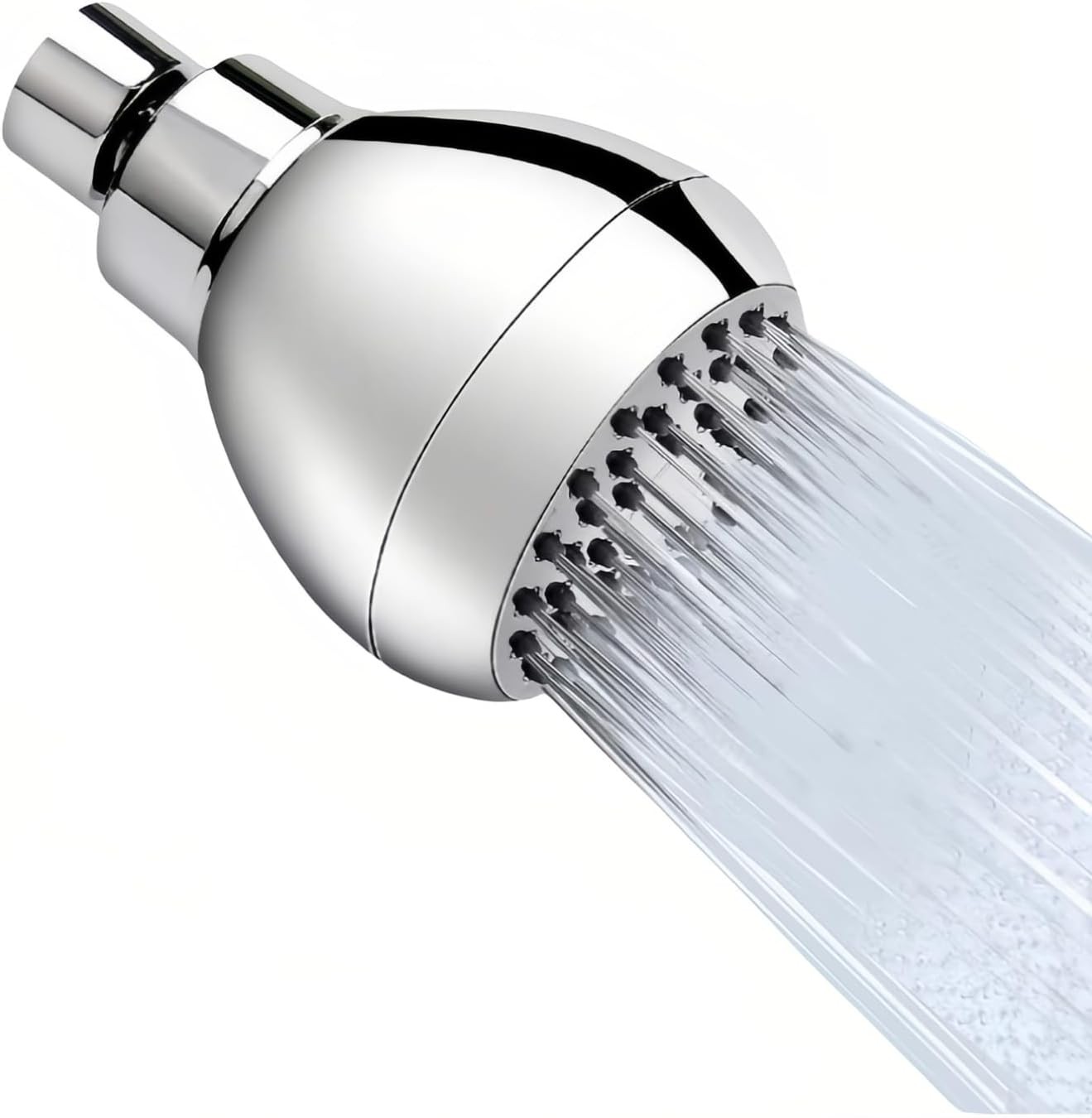 High Pressure Shower Head 3" Chrome - 360° Rotating Self-Cleaning Jets, Water