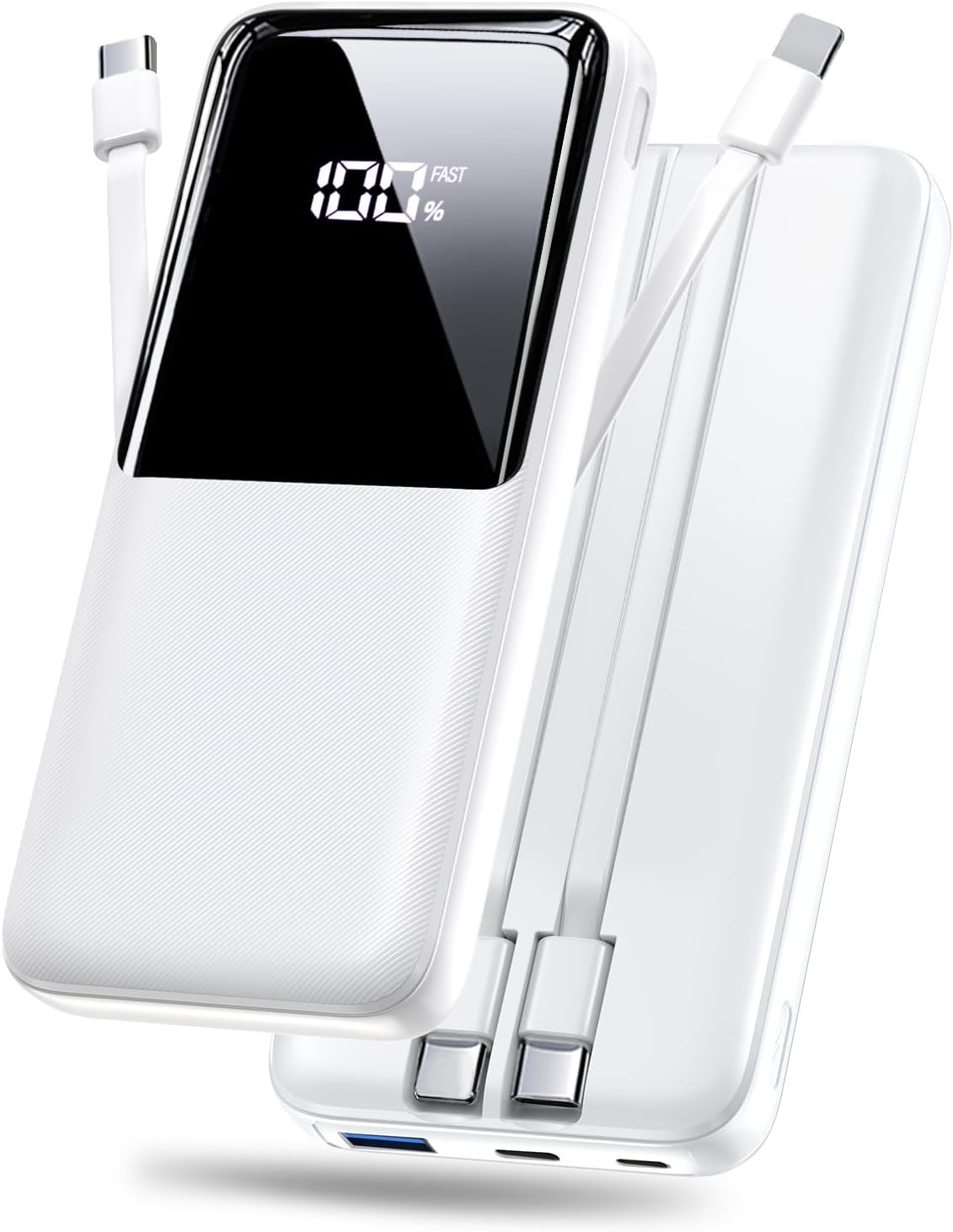 15000mAh Portable Charger Power Bank 22.5W Fast Charging Built-in Cable