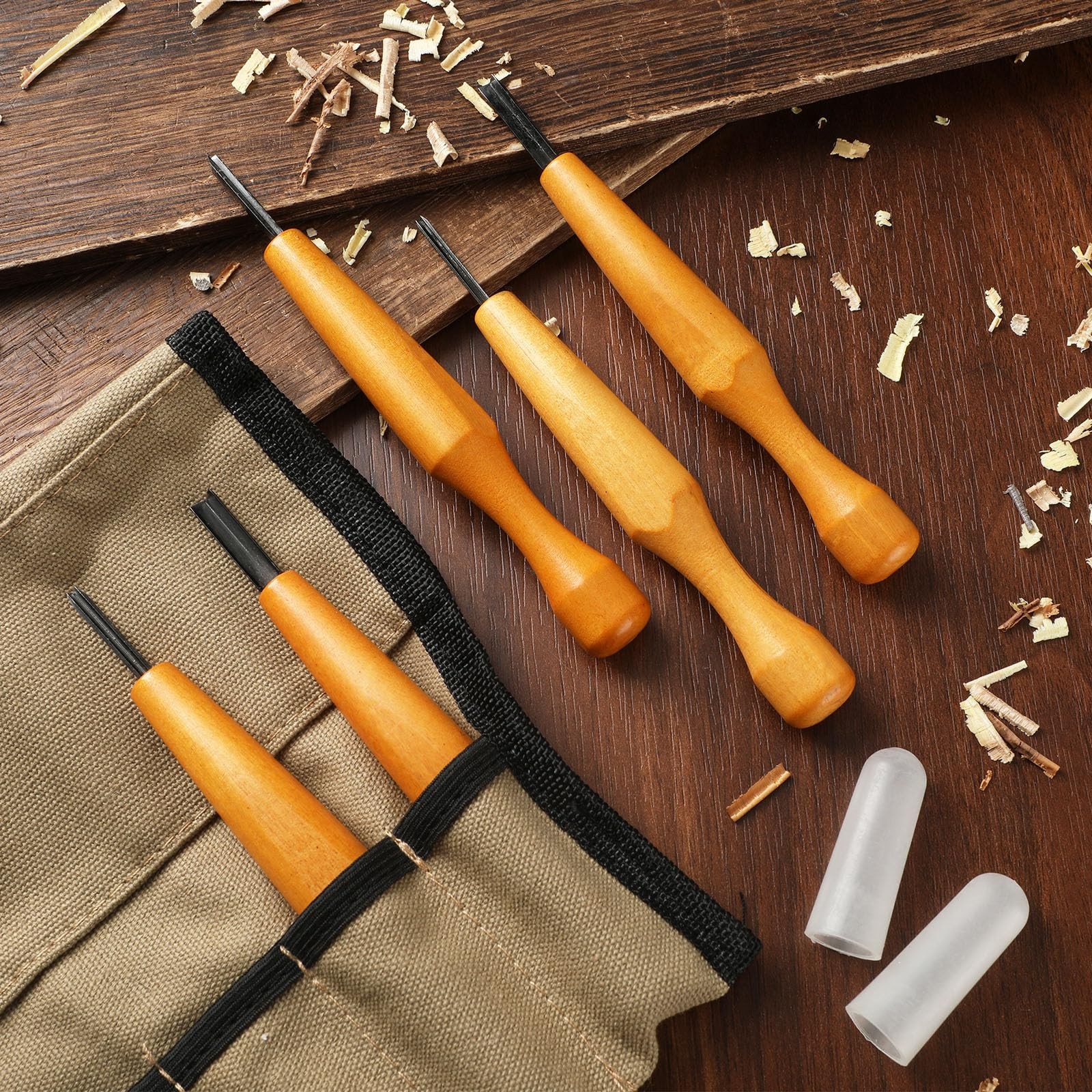 WILLBOND 5 Pcs Linocut Carving Tools Set Triangular Linoleum & Wood Carving ...