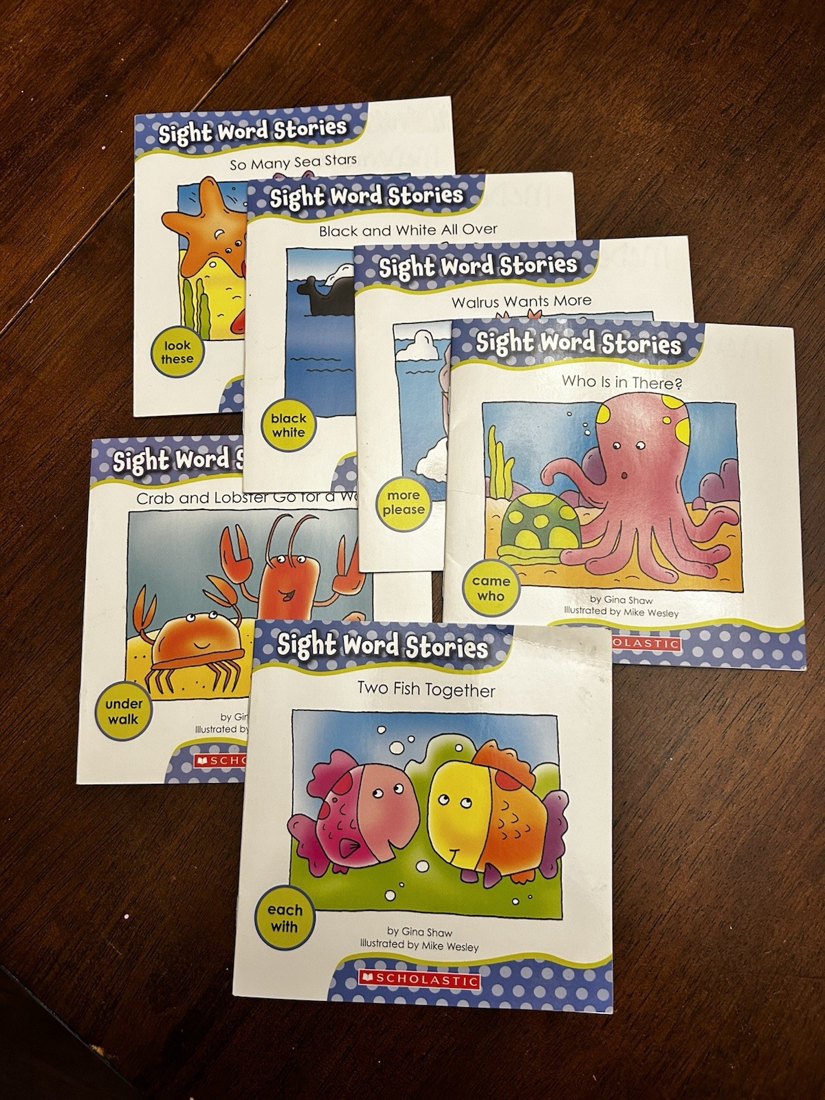 Sight Word Readers: Set of 6 Blue and Set of 6 Green Paperback 5.5” Scholastic
