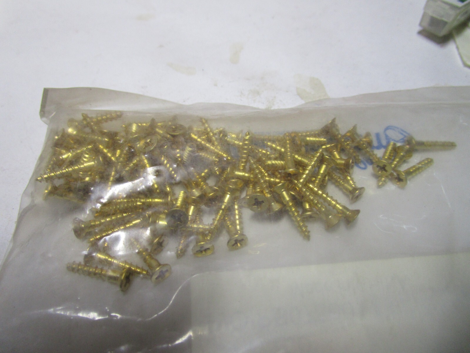 #4-22 x 5/8" Flat Head Phillips Sharp Point Plain Brass Wood Screw QTY 100