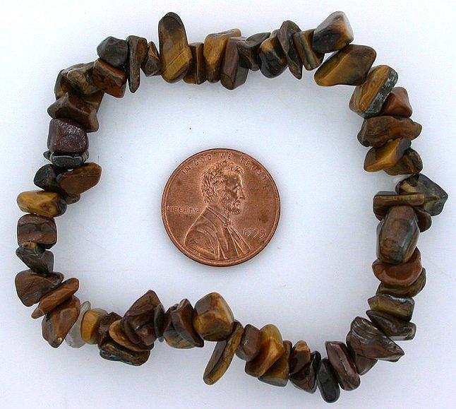 GOLDEN GOLD TIGEREYE CHIP GEMSTONE GEM STONE NATURAL BEADS STRETCH BRACELET SB34